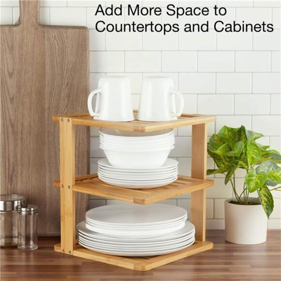 Corner Shelf - 3 Tier 10 x 10 inch and 11.5 inches high. Kitchen Cabinet - Picture 4 of 16